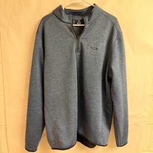 Oakley Mens Heather Blue 1/4 Zip Pullover Gravity Golf Sweatshirt Long Sleeve XL
